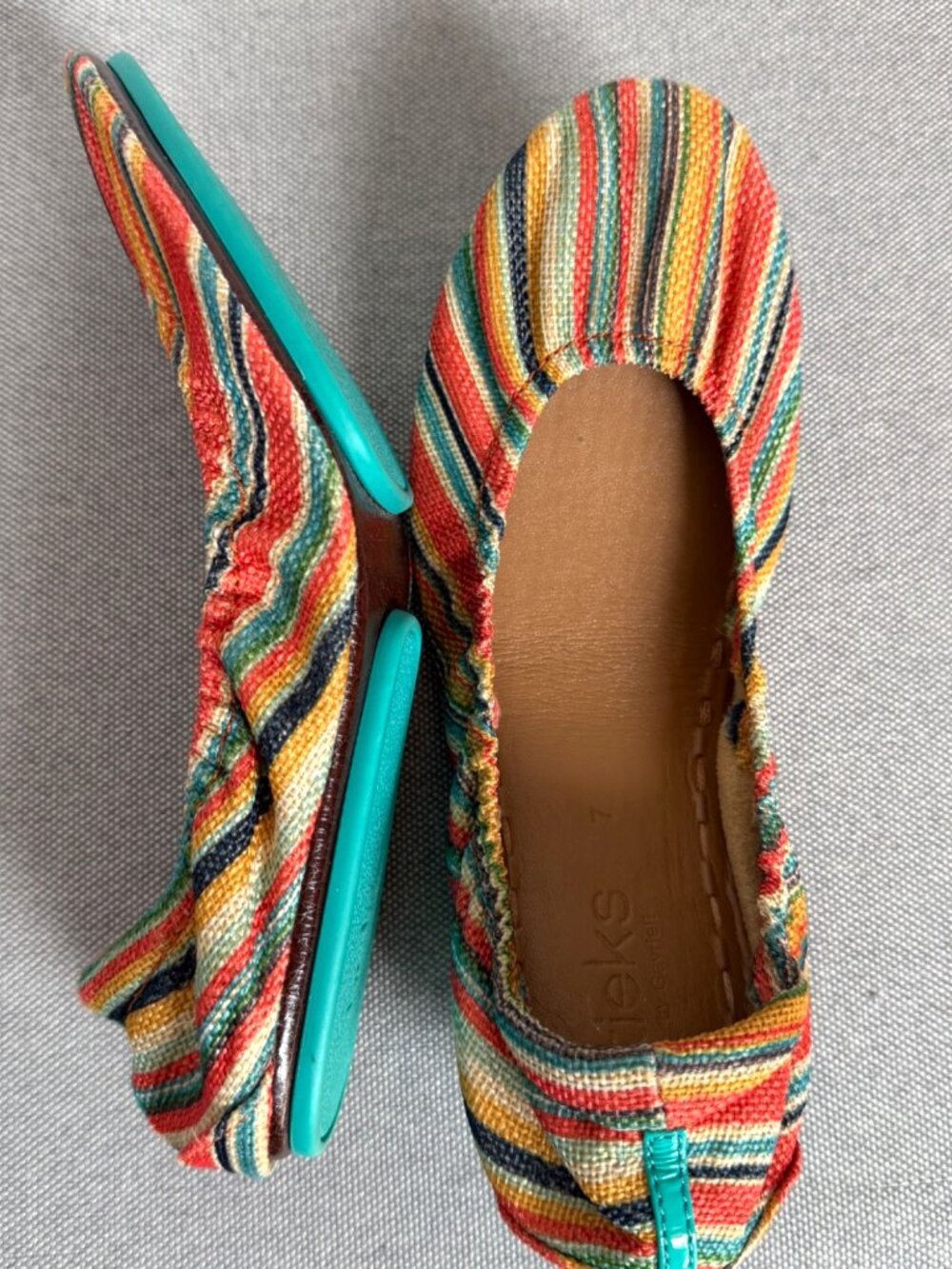 TIEKS Sunset Stripe Ballet Flats Multicolor *Worn Once* Vegan Collection